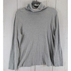 Liz Claiborne Size XL Gray Cotton Turtleneck Long Sleeve Casual‎ Top